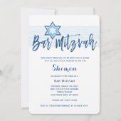 Modern Blue Bar Mitzvah Invitation Kaart (Voorkant)