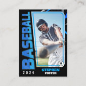 Modern Blue Baseball Player Trading Kaart Stats Contactkaartje (Voorkant)
