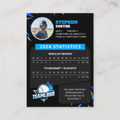 Modern Blue Baseball Player Trading Kaart Stats Contactkaartje (Achterkant)