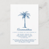 Modern Blue Beach Wedding Accommodations Informatiekaartje (Voorkant)