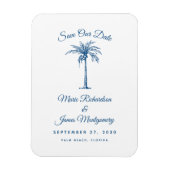 Modern Blue Beach Wedding Save the Date Magneet (Verticaal)