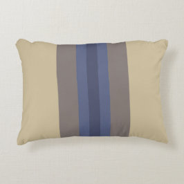 Modern Blue Beige Striped Accent Pillow Accent Kussen