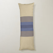 Modern Blue Beige Striped Pattern Lichaamskussen (Achterkant (Verticaal))