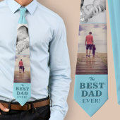Modern Blue Best Dad Ever Father`s Day 2 Foto's Stropdas