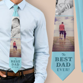 Modern Blue Best Dad Ever Father`s Day 2 Foto's Stropdas