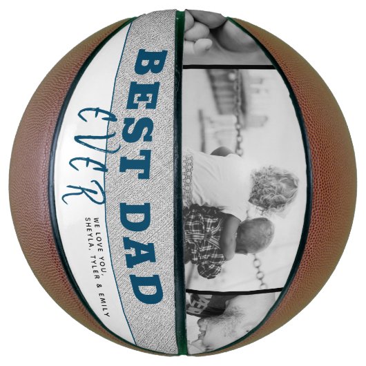 Modern Blue Best Pap Ever Vader Dag 3 Foto Basketbal (Verticaal)