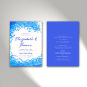 Modern Blue Big Surfer Wave Beach All One Wedding Kaart