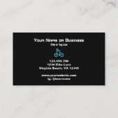 Modern Blue Bike-symbool op zwarte fietsenlijst Visitekaartje (Achterkant)