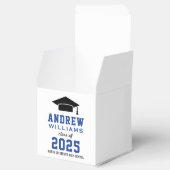 Modern Blue Black Custom Photo Afstuderen Bedankdoosjes (Geopend)