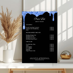 Modern Blue Black Glitter Preishear Poster
