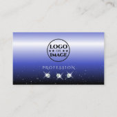 Modern Blue Black Ombre Sparkle Diamonds met Logo Visitekaartje (Voorkant)