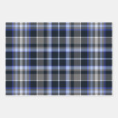Modern Blue Black Pset Tartan Patroon Inpakpapier Vel (Voorkant)