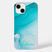 Modern Blue Blauwgroen Abstract, persoonlijk Case-Mate iPhone Case (Achterkant)
