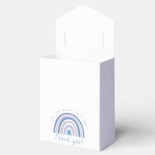 Modern Blue Boho Rainbow Baby shower Dank je wel Bedankdoosjes (Geopend)
