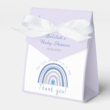 Modern Blue Boho Rainbow Baby shower Dank je wel