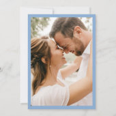 Modern Blue Border Photo Wedding Kaart (Achterkant)