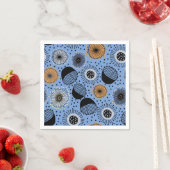Modern Blue Botanical Pattern Paper Napkin Servet (Insitu)