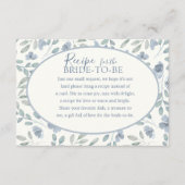 Modern Blue Botanical Recipe for the Bride Floral Informatiekaartje (Voorkant)
