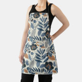 Modern Blue Botanical Spring All-Over Print Apron Schort (Insitu)