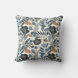 Modern Blue Botanical Spring Floral Throw Pillow Kussen