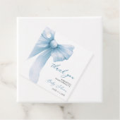 Modern Blue Bow Baby shower Bedankt Bedankjes Labels (In situ)