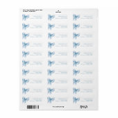 Modern Blue Bow Baby shower retouradres Etiket (Full Sheet)