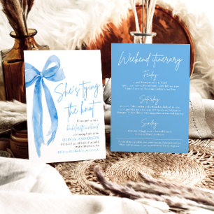 Modern Blue Bow Bachelorette Weekend Route Kaart