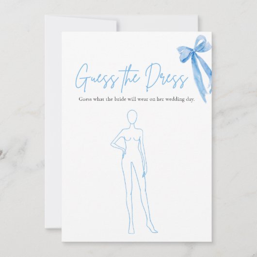 Modern Blue Bow Guess Het Vrijgezellenfeest van de Kaart (Voorkant)