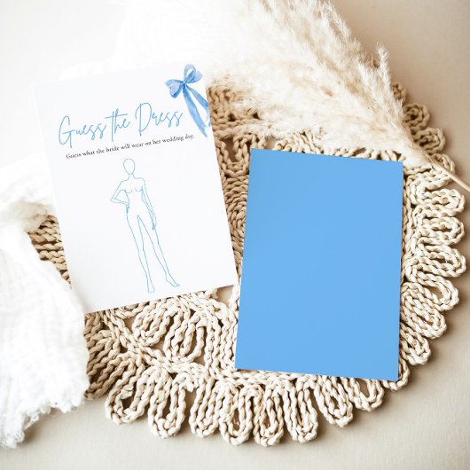 Modern Blue Bow Guess Het Vrijgezellenfeest van de Kaart