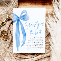 Modern Blue Bow Ze bindt de knoop Vrijgezellenfees