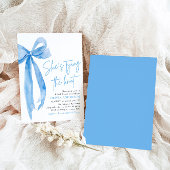 Modern Blue Bow Ze bindt de knoop Vrijgezellenfees Kaart