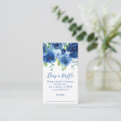 Modern Blue Boy Baby shower Luier Raffle Informatiekaartje (Staand voorkant)