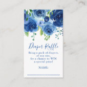 Modern Blue Boy Baby shower Luier Raffle Informatiekaartje (Voorkant)