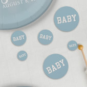 Modern Blue Boy Baby shower tafel Confetti