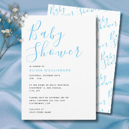 Modern Blue Boys Baby shower Kaart