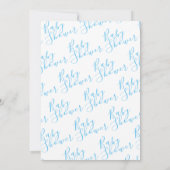 Modern Blue Boys Baby shower Kaart (Achterkant)
