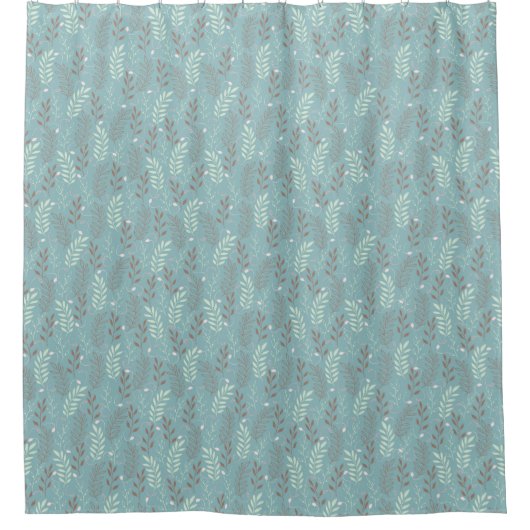 Modern Blue Branches Shower Curtain Douchegordijn (Voorkant)