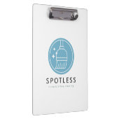 Modern Blue Broom Logo Cleaning Service Klembord (Rechts)