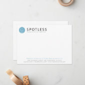 Modern Blue Broom Logo Cleaning Service Notitiekaartje (Voorkant / Achterkant in situ)