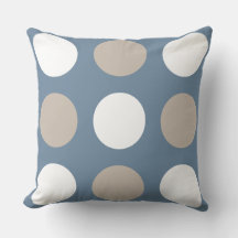 Modern Blue, Brown & White Polka Dots Patterned
