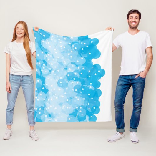 Modern Blue Bubbles Baby Boy Pattern Fleece Deken (In situ)
