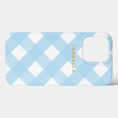 Modern Blue Buffalo iPhone Case met Naam controler (Achterkant (horizontaal))