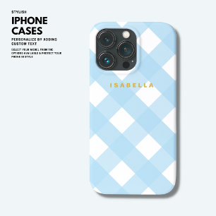 Modern Blue Buffalo iPhone Case met Naam controler