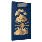 Modern Blue Business Gold Elegant Personaliseert Klembord (Rechts)