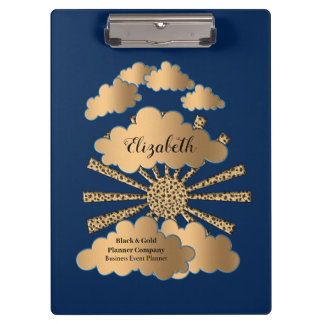 Modern Blue Business Gold Elegant Personaliseert Klembord