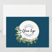 Modern Blue Business Logo Prettige feestdagen Feestdagenkaart (Voorkant / Achterkant)