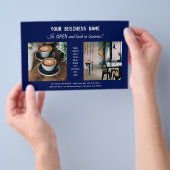 Modern Blue Business Re-Opening Promotional Flyer (Hand)