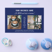 Modern Blue Business Re-Opening Promotional Flyer (Enkel)