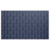 Modern Blue cat line art Patroon Fabric Stof (Yard (91,4 cm))