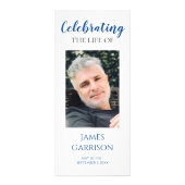 Modern Blue Celebration of Life Memorial Programme Reclamekaart (Voorkant)